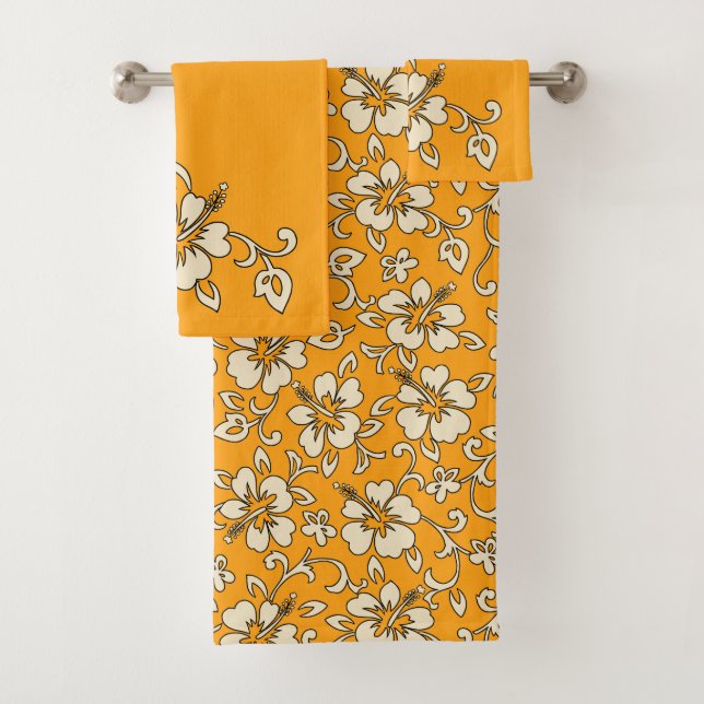 Conjunto De Toalhas Malia Hawaiian Hibiscus Floral Coordination - Dour (Insitu)