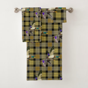 Conjunto De Toalhas Mallard Ducks Na Xadrez Dos Caçadores