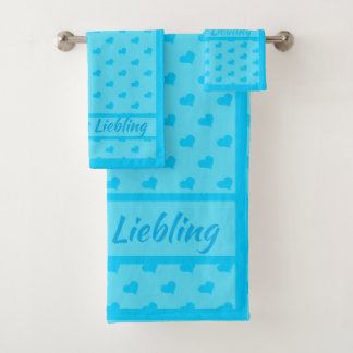 Conjunto De Toalhas Mama`s Liebling blauen Herzen Jungen