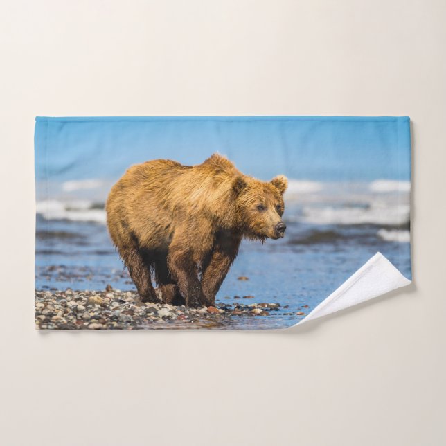 Conjunto De Toalhas Mamãe urso observando seus dois filhos (Toalha de mão)