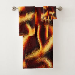 Conjunto De Toalhas Manchas amarelas e vermelhas parecem turvas com de