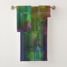 Manchas coloridas em linhas de faixas deformadas