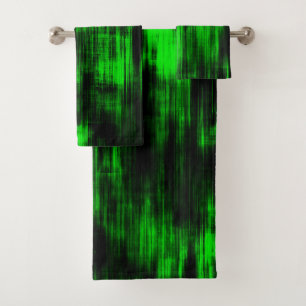Conjunto De Toalhas Manchas cravadas em verde-cinzento e escuro forte