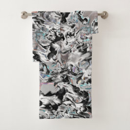 Conjunto De Toalhas Manchas crômicas com gradiente ou fumaça, Pretas p