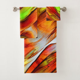 Conjunto De Toalhas Manchas vermelhas e cromáticas amarelas, cores que