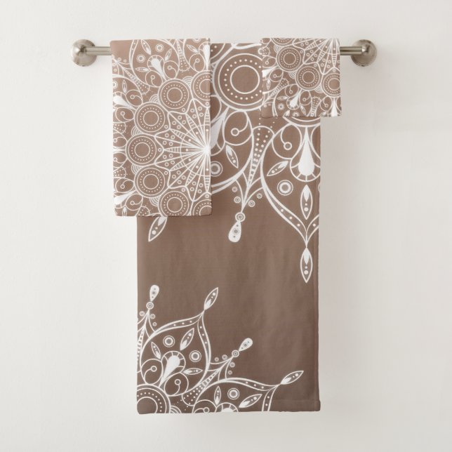 Conjunto De Toalhas Mandala Brown (Insitu)
