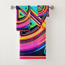 Conjunto De Toalhas Mandala da Paz Neon