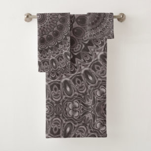 Conjunto De Toalhas Mandala de Aquarela em Veludo Profundo em Tons de