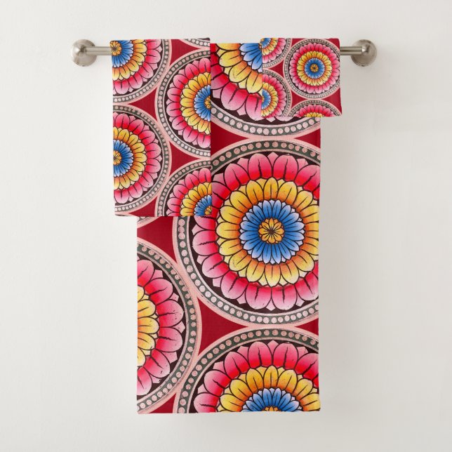 Conjunto De Toalhas Mandala de Lótus  (Insitu)
