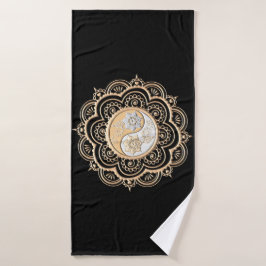 Conjunto De Toalhas Mandala Dourada e Prateada