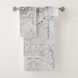 Conjunto De Toalhas Mandala no Silver Marble Bath Towel Set