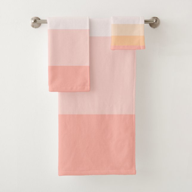 Conjunto De Toalhas Manhã Pomada rosa e listras amarelas (Insitu)