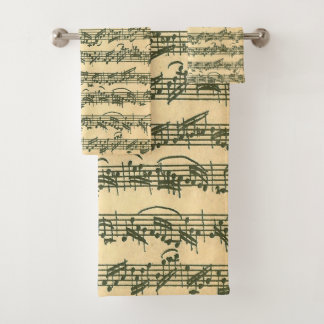 Conjunto De Toalhas Manuscrito da música original de Bach Chaconne