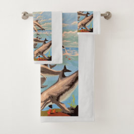 Conjunto De Toalhas Mão Pintada Por Número | Golfinhos Reproduzíveis |