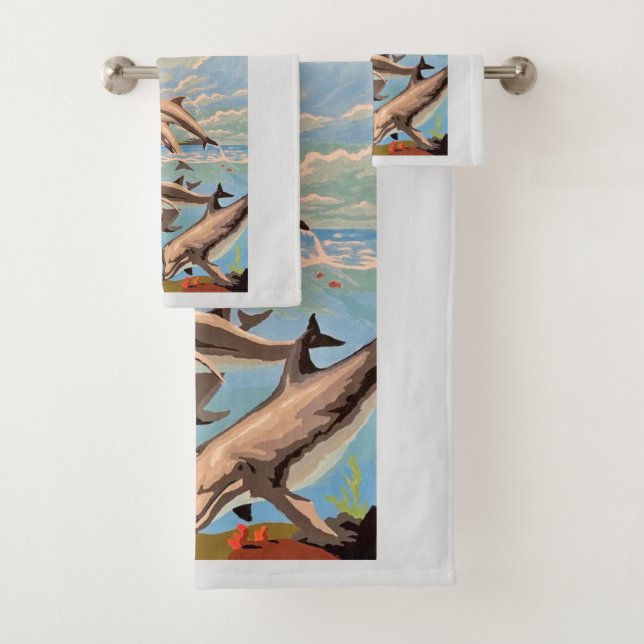 Conjunto De Toalhas Mão Pintada Por Número | Golfinhos Reproduzíveis | (Insitu)