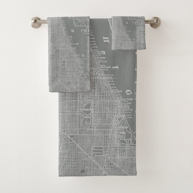 Conjunto De Toalhas Mapa da cidade de Chicago (Insitu)