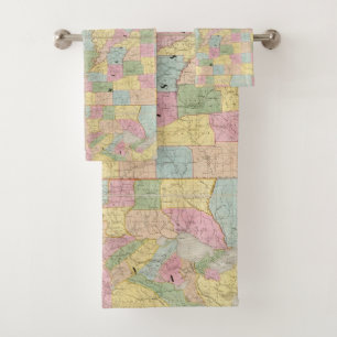 Conjunto De Toalhas Mapa de Mississippi, de Louisiana & de Arkansas