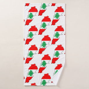Conjunto De Toalhas Mapa do Líbano com Bandeira