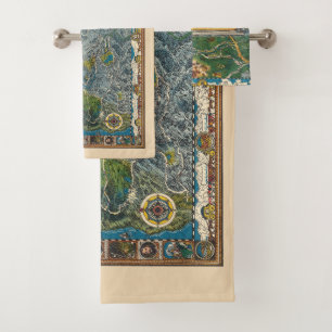 Conjunto De Toalhas Mapa Restaurado do Vintage 1932 Oregon Trail