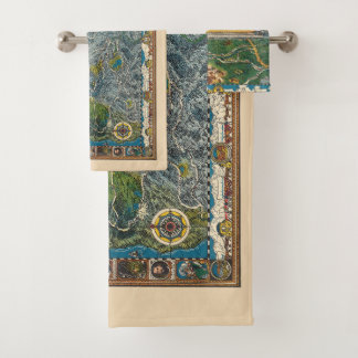 Conjunto De Toalhas Mapa Restaurado do Vintage 1932 Oregon Trail