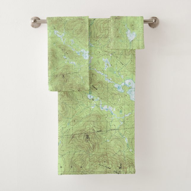 Conjunto De Toalhas Mapa Topográfico do Monte Marcy - Parque Adirondac (Insitu)