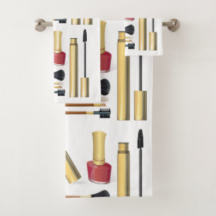 Conjunto De Toalhas Maquiagem de Cosméticos de Batom