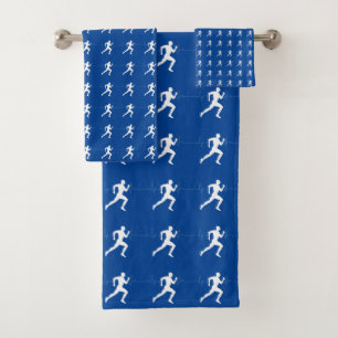 Conjunto De Toalhas Maratona e Linha de Pulso em Azul