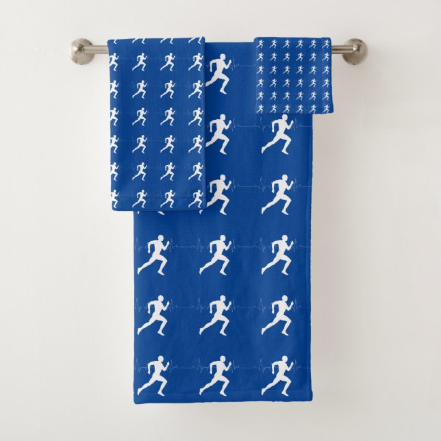 Conjunto De Toalhas Maratona e Linha de Pulso em Azul (Insitu)
