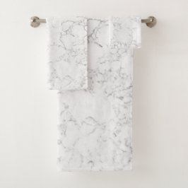 Conjunto De Toalhas Marble Branco