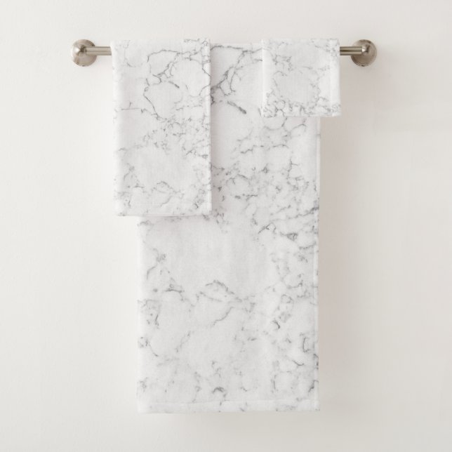 Conjunto De Toalhas Marble Branco (Insitu)