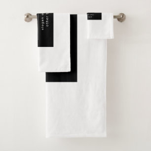 Conjunto De Toalhas Marca Moderna Negrito ou Nome Comercial Preto e