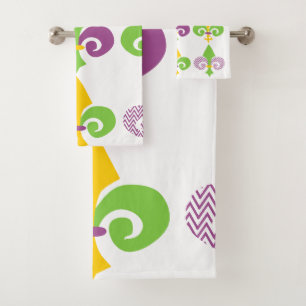 Conjunto De Toalhas Mardi Gras Fleur de Lis