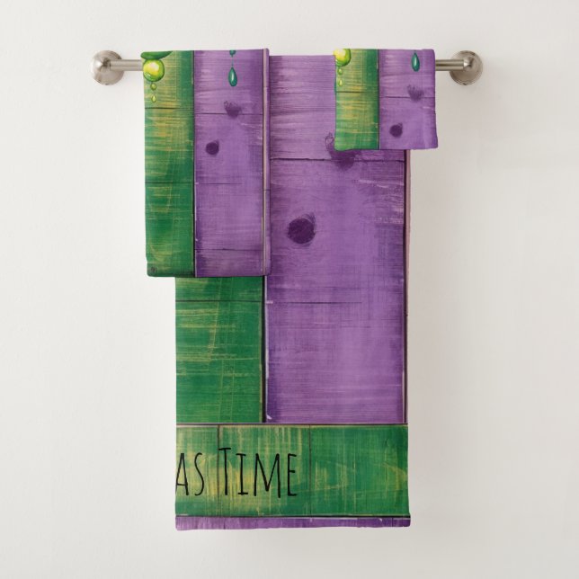 Conjunto De Toalhas Mardi Gras | Roxo Verde Dourado | Carnaval (Insitu)