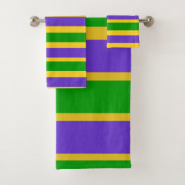 Conjunto De Toalhas Mardi Gras Stripes