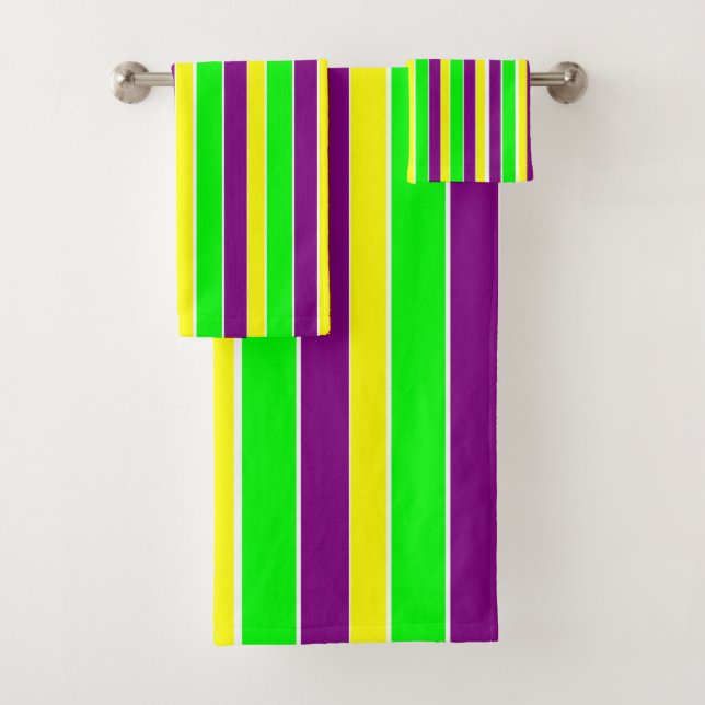 Conjunto De Toalhas Mardi Gras Stripes (Insitu)