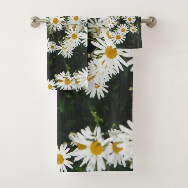 Conjunto De Toalhas Margarida Branca de Oxeye, Moon Daisy Meadow (Insitu)