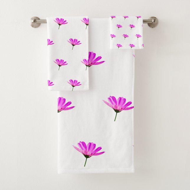 Conjunto De Toalhas Margarida Rosa   (Insitu)