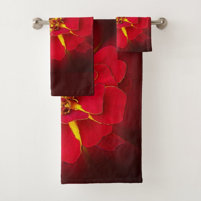 Conjunto De Toalhas marigold vermelho vivo (Insitu)