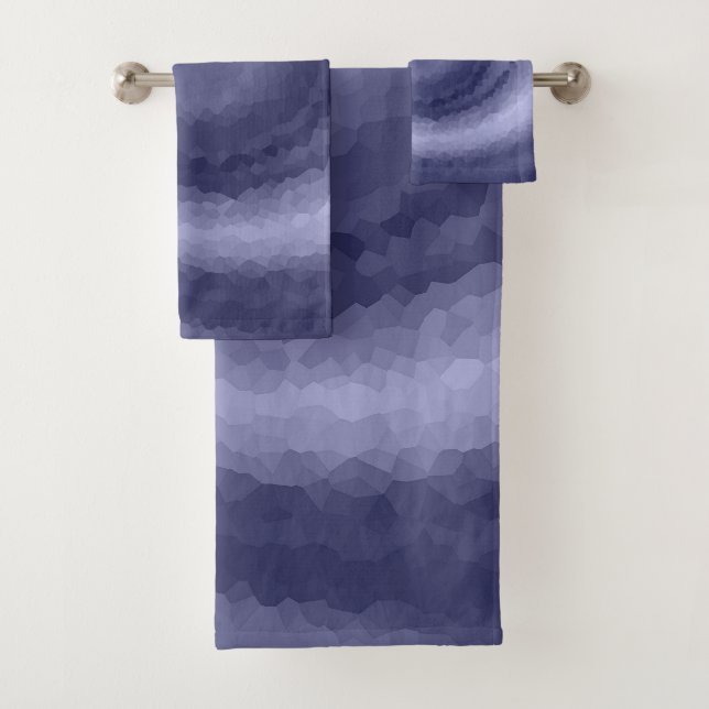 Conjunto De Toalhas marinho azul-violeta líquido abstrato prin moderno (Insitu)