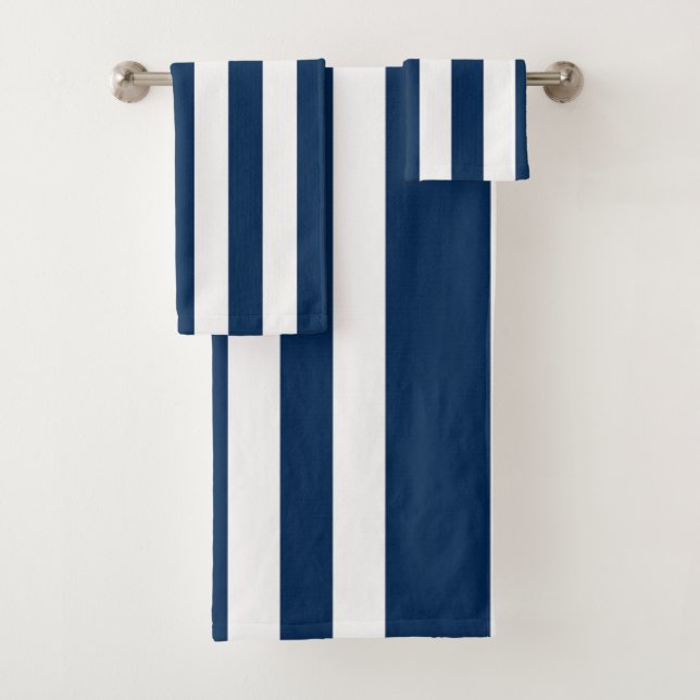 Conjunto De Toalhas Marinho Blue Stripe (Insitu)