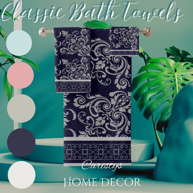 Conjunto De Toalhas Marinho com Cinza (Criador carregado)