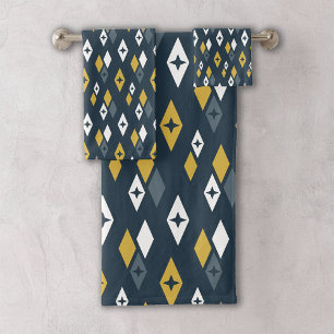 Conjunto De Toalhas Marinho de Padrão de Ouros Atômicos MCM, Amarelo d