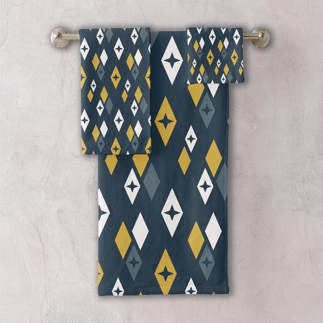 Conjunto De Toalhas Marinho de Padrão de Ouros Atômicos MCM, Amarelo d (Criador carregado)