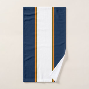 Conjunto De Toalhas Marinho Esportivo Azul, Laranja, Stripes de Corri