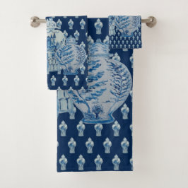 Conjunto De Toalhas Marinho - Jars de gengibre azul e branco