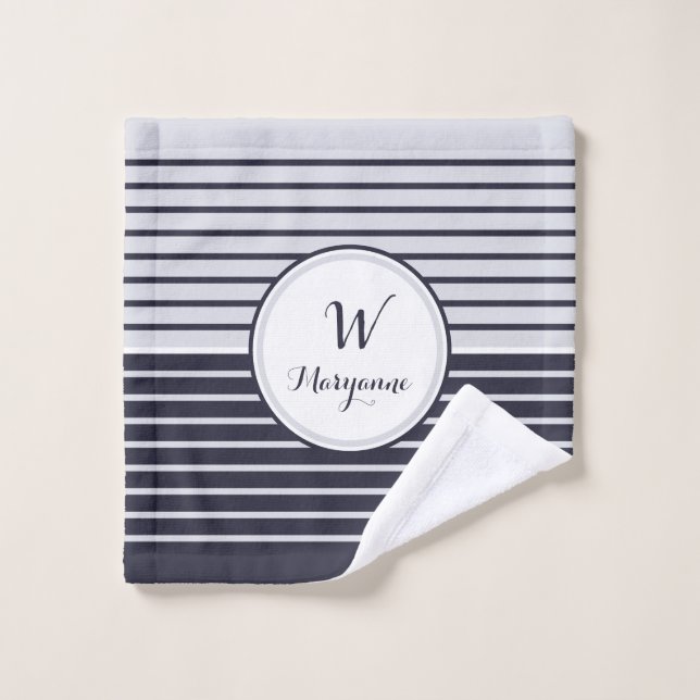 Conjunto De Toalhas Marinho Monograma (Pano de lavar)