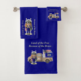 Conjunto De Toalhas Marinho Nutcracker com pequeno caminhão militar