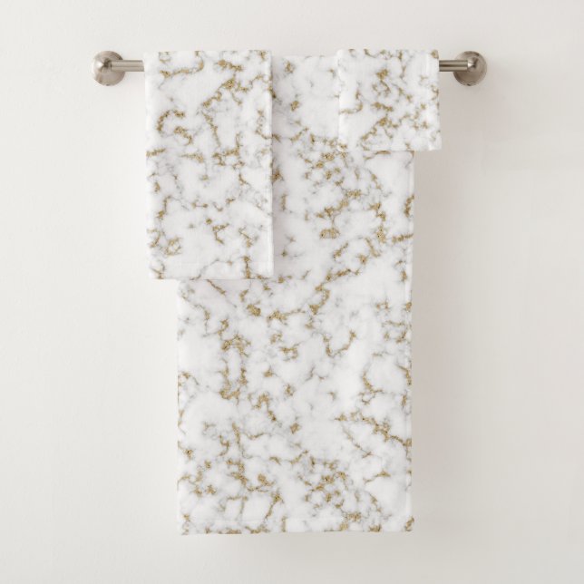 Conjunto De Toalhas Mármore de ouro e cinza (Insitu)