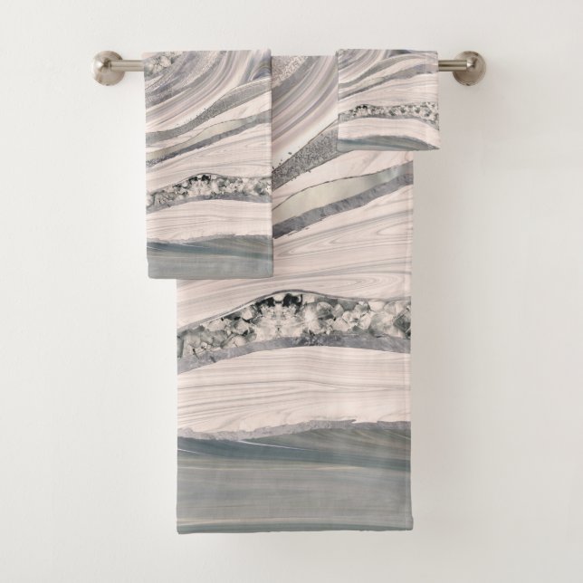 Conjunto De Toalhas mármore líquido e cristal de cinzas - pérolas e pr (Insitu)