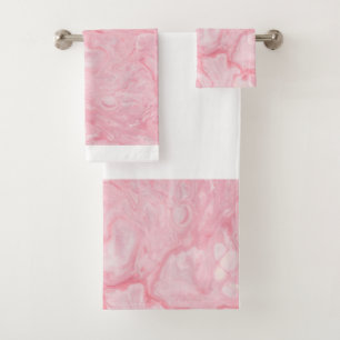 Conjunto De Toalhas Mármore Rosa Coleção da Família Burton
